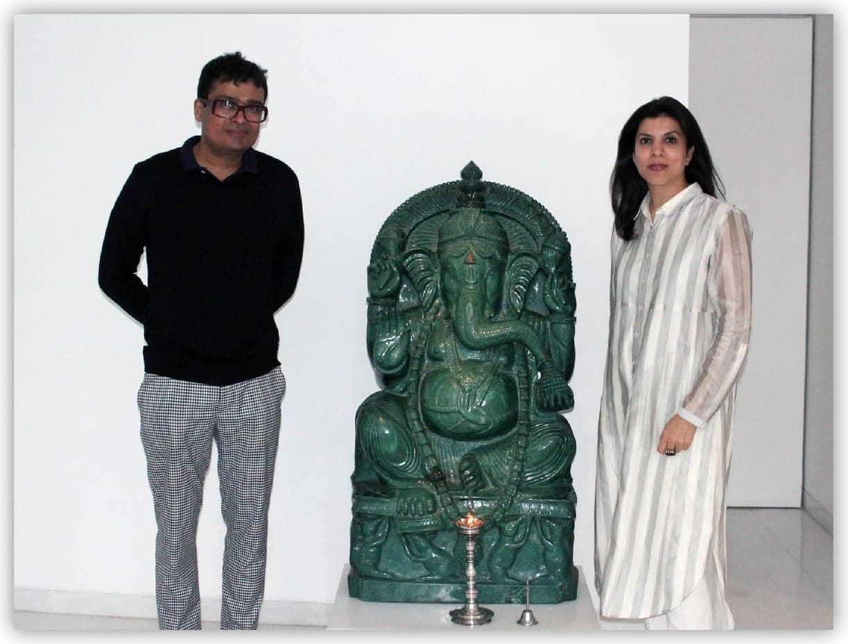 Jitesh and Reena Kallat at Gyan Museum.
