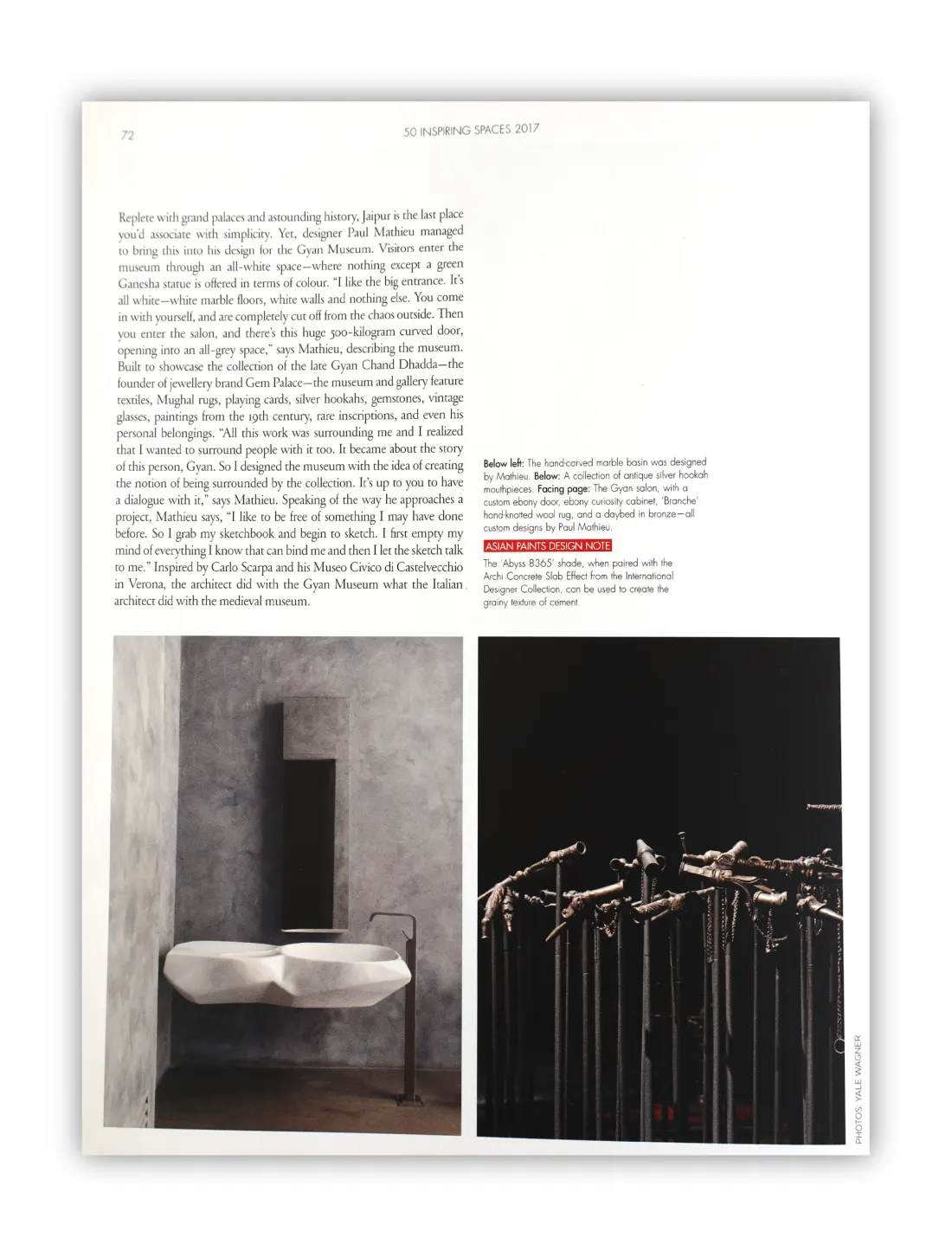 Asian Paints & Architectural Digest — the museum’s copy of the coverage