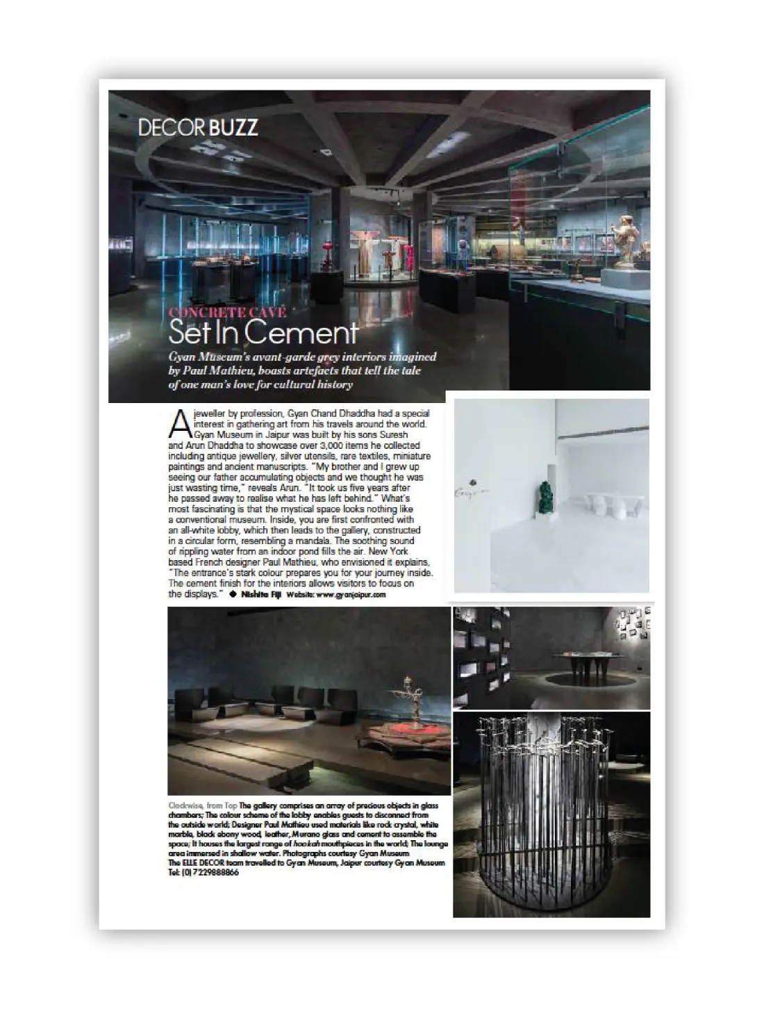 ELLE DECOR India — the museum’s copy of the coverage