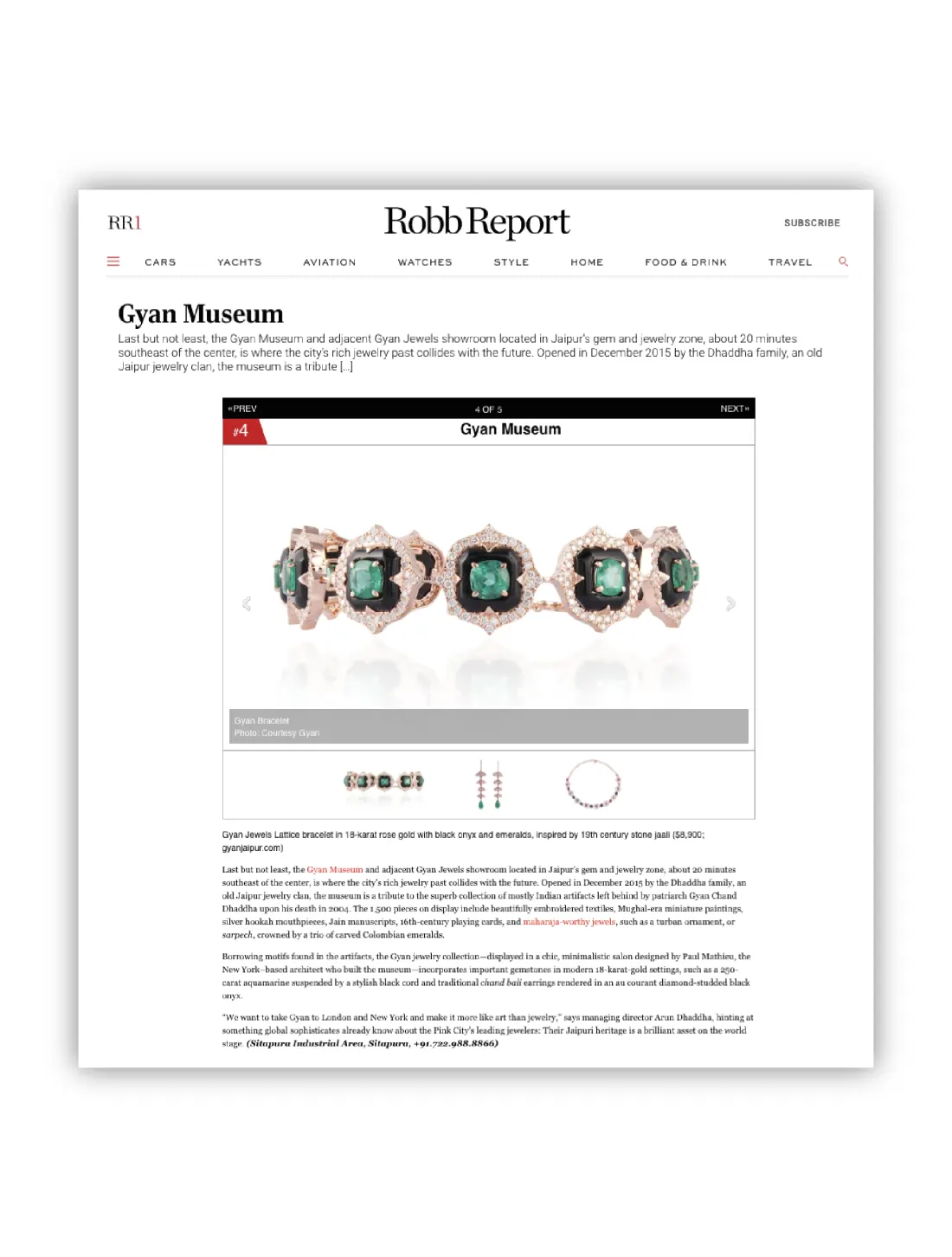 Robb Report — the museum’s copy of the coverage